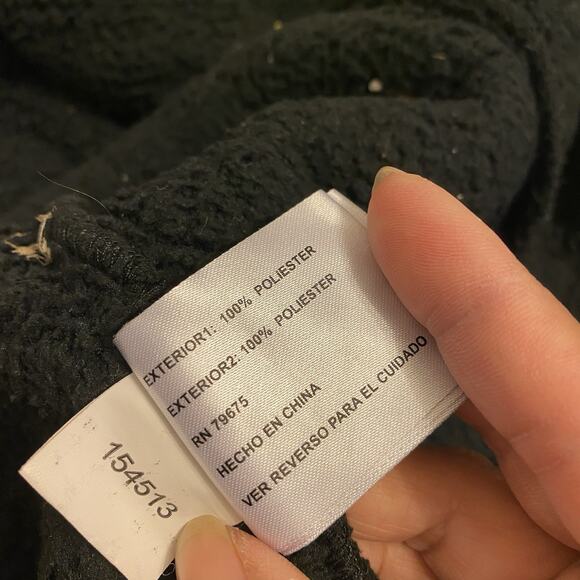 Michael Kors Jacket Men M Black Fleece Teddy Full Zip Mixed Media Elastic Waist - Picture 4 of 13